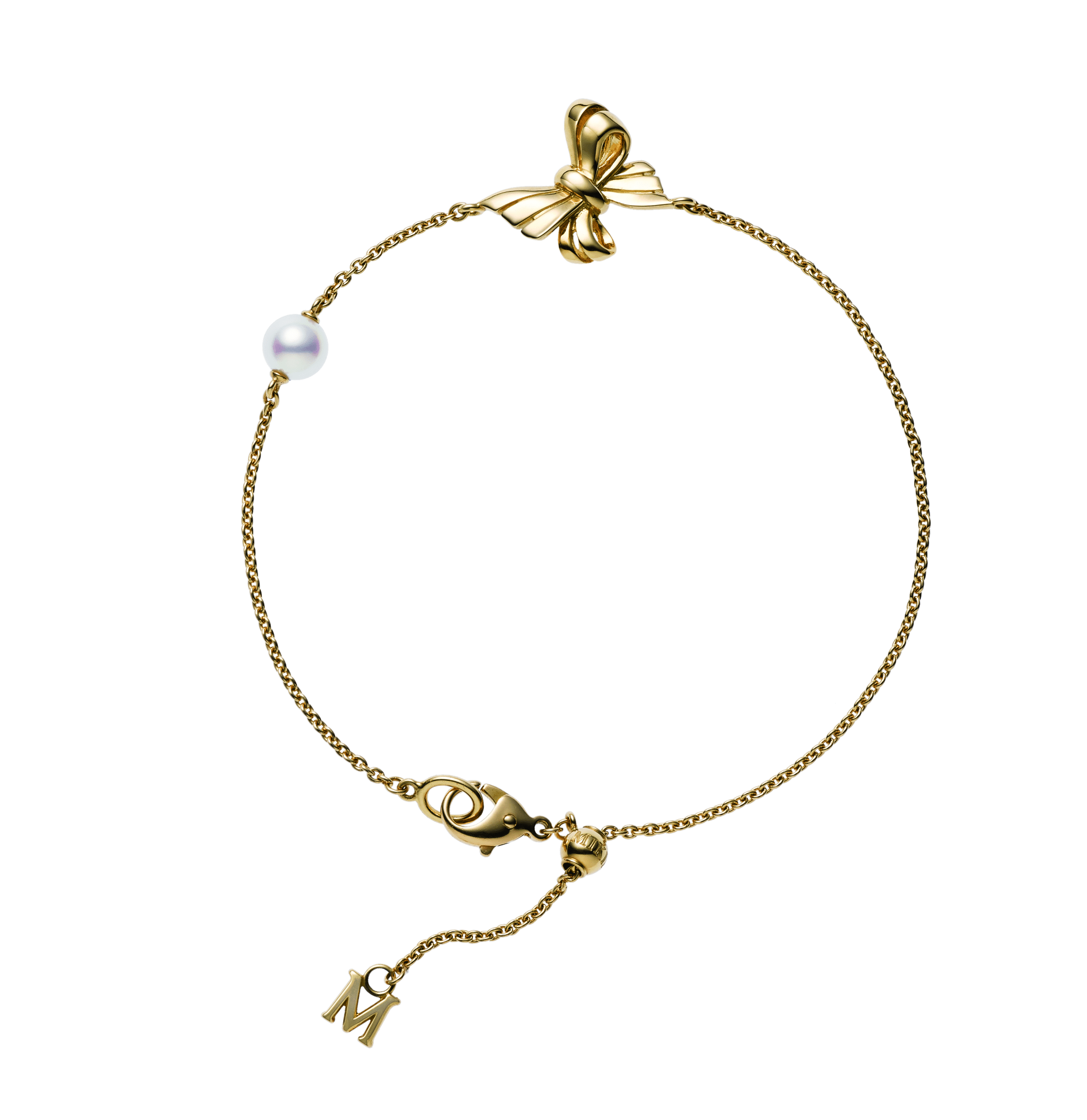 28238 Mikimoto Diamond Pearls 18k Yellow Gold Bow Motif 2 Strand Bracelet -  Etsy