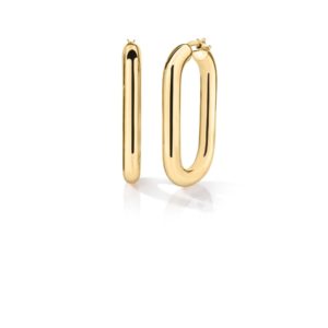 Gold-tone hoop jewelry shaped to form the digits 1 and 0 on a white background, with a glossy reflective finish.