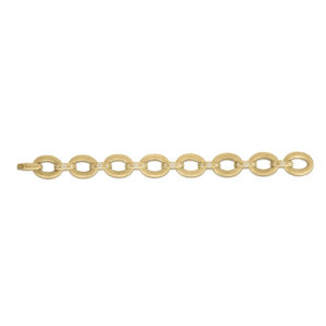 Decorative gold chain with interlocking circular links along the bottom edge, some links studded with small diamonds, against a white background.