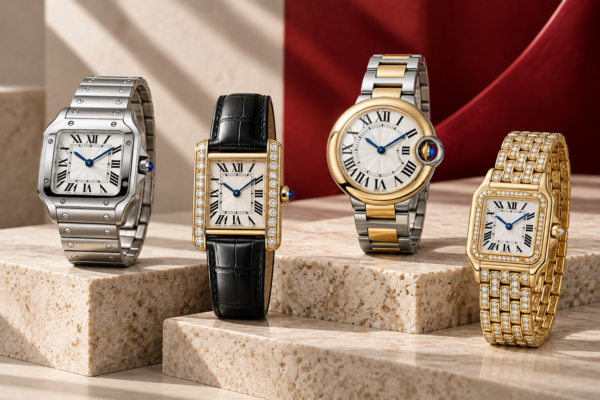Luxury Watch Collection on Stone Pedestals