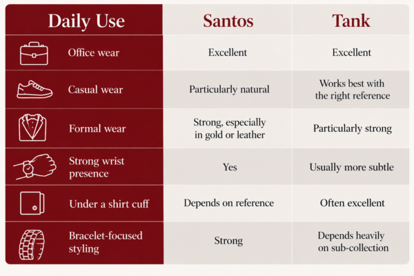 Luxury Watch Daily Use Comparison