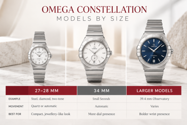Omega Constellation Models and Sizes